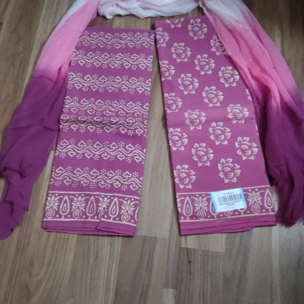 Cotton Suit Chiffon Dupatta